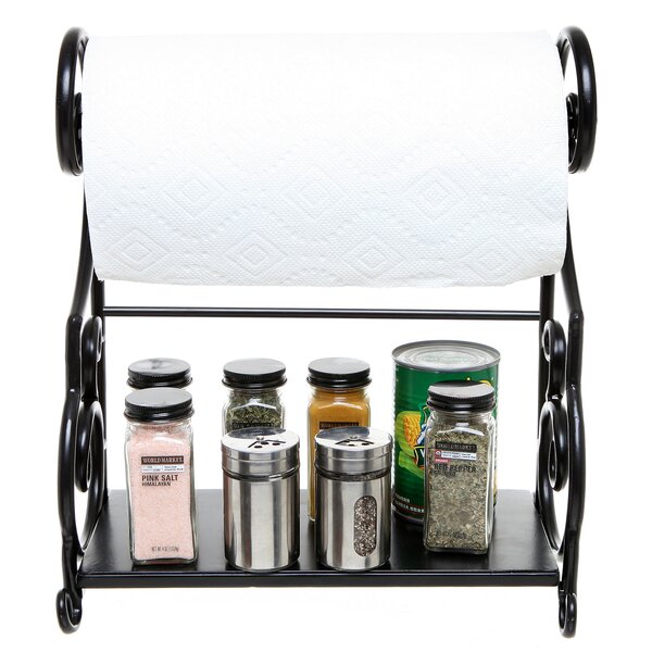 Standing Paper Towel Holder w Spice Rack